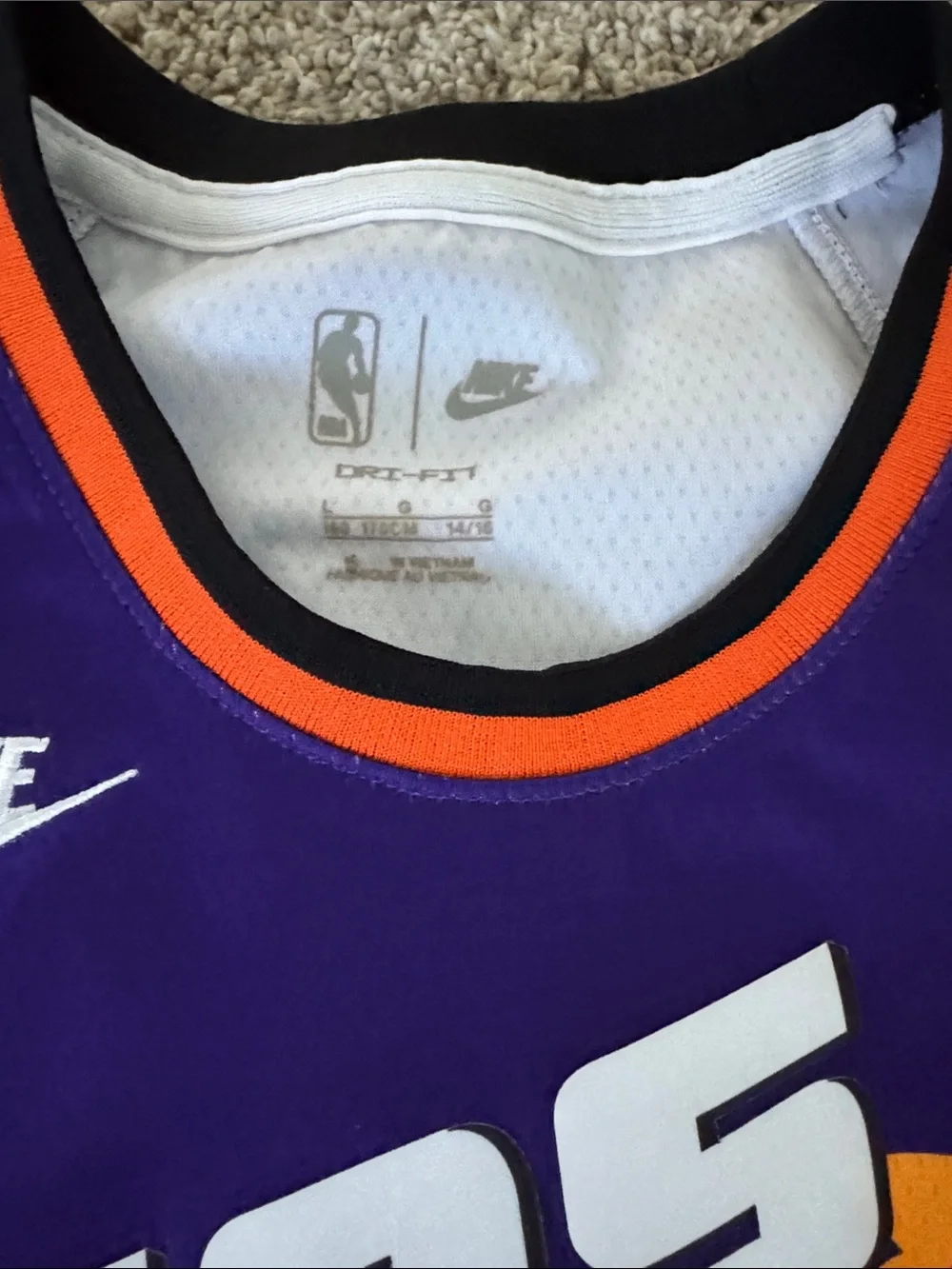 Nike Purple & Orange Phoenix Suns Basketball Jersey